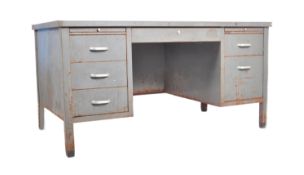 LARGE MID CENTURY INDUSTRIAL METAL DESK