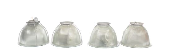SET OF FOUR CONTEMPORARY HOLOPHANE FACTORY LIGHTS