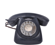 BLACK VINTAGE 1950s BAKELITE DESK TELEPHONE