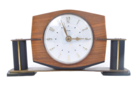 METAMEC - MID CENTURY ELECTRIC WOODEN MANTLE CLOCK