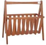 MID CENTURY DANISH DESIGNER TEAK MAGAZINE RACK