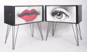 PIERO FORNASETTI - G PLAN - PAIR OF DESIGNER CABINETS