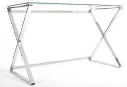 CONTEMPORARY DESIGNER CHROME AND GLASS DESK