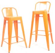 NEAR PAIR OF CONTEMPORARY RETRO STYLE BAR CHAIRS