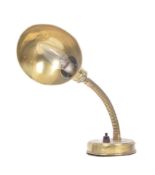 VINTAGE ART DECO BRASS GOOSENECK ARM TABLE LAMP