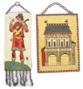 TWO 1970s ENAMELED COPPER WALL PLAQUE ART