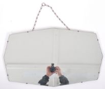 VINTAGE ART DECO FRAMELESS HANGING MIRROR