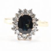 HALLMARKED 18CT GOLD SAPPHIRE & DIAMOND RING