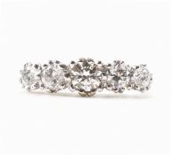 18CT WHITE GOLD & DIAMOND FIVE STONE RING