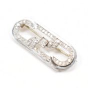 ART DECO 18CT GOLD & DIAMOND BROOCH PIN