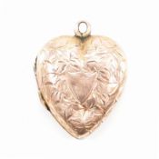 HALLMARKED EDWARDIAN 9CT GOLD HEART LOCKET PENDANT