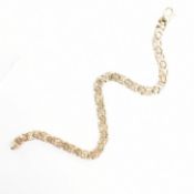 HALLMARKED 9CT GOLD FANCY LINK CHAIN BRACELET