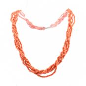 VICTORIAN 5 STRAND CORAL NECKLACE