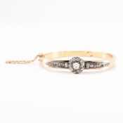 FRENCH 18CT GOLD & DIAMOND CLUSTER BANGLE BRACELET.