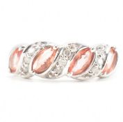 HALLMARKED 18CT GOLD PADPARADSCHA SAPPHIRE & DIAMOND RING