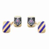 HALLMARKED SILVER & ENAMEL CUFFLINKS
