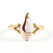GEORGIAN GOLD & ENAMEL CONCH SHELL RING