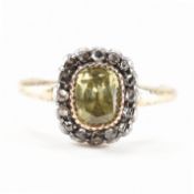 19TH CENTURY CONTINENTAL CHRYSOBERYL & DIAMOND CLUSTER RING