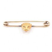 19TH CENTURY GOLD & DIAMOND OTTER BROOCH