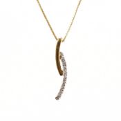 RAIMA 18CT BI-COLOUR GOLD & DIAMOND NECKLACE PENDANT & CHAIN