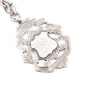 EDWARDIAN SILVER FOB MEDAL & CHAIN