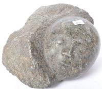 VINTAGE 20TH CENTURY GRANITE STONE CARVING OF FACE