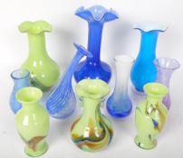 ASSORTMENT OF VINTAGE STUDIO ART GLASS VASES