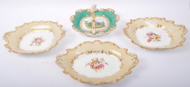 19TH CENTURY PORCELAIN HANDLED PLATE DISH