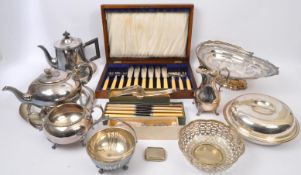 COLLECTION OF VINTAGE SILVER PLATED & WHITE METAL ITEMS