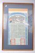 EARLY 20TH CENTURY CHINESE REPUBLIC PERIOD RAILWAY BOND