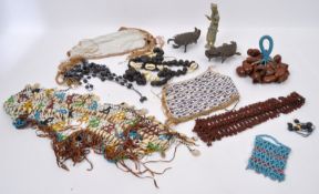 ASSORTMENT OF AFRICAN TRIBAL BEAD & SHELL NECKLACES