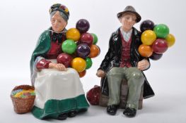 ROYAL DOULTON 'OLD BALLOON SELLER' & 'BALLOON MAN' CHINA FIGURES