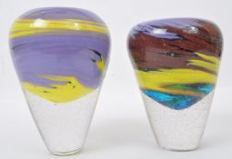 PAIR OF NEAR MATCHING STUDIO ART GLASS VASES