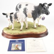 BORDER FINE ARTS BELGIAN BLUE COW & CALF - NOS LIMITED EDITION