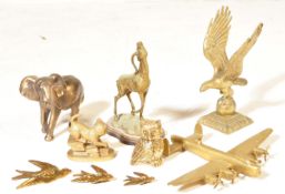 COLLECTION OF RETRO VINTAGE ANIMAL SHAPED BRASS ITEMS