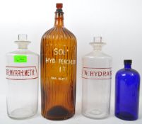 COLLECTION VINTAGE CHEMISTS GLASS BOTTLES