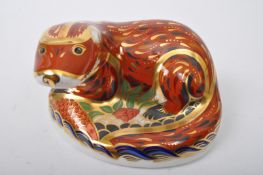 ROYAL CROWN DERBY - OTTER - BONE CHINA PAPERWEIGHT