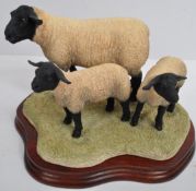 BORDER FINE ARTS SUFFOLK EWE & LAMB NOS LIMITED EDITION SCULPTURE