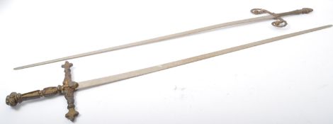 TWO 20TH CENTURY DECORATIVE SWORDS