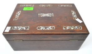 VINTAGE EARLY 20TH CENTURY MAHOGANY JEWELLERY BOX