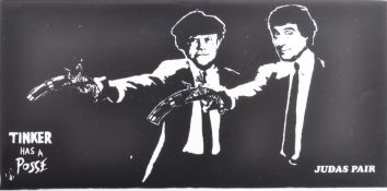 AFTER BANKSY - TWO JOHNSON CERAMIC TILES