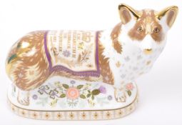 ROYAL CROWN DERBY BONE CHINA CORGI PLATINUM JUBILEE