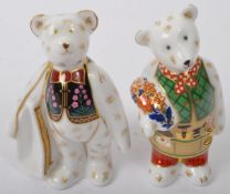 ROYAL CROWN DERBY - TWO VINTAGE BEAR PAPERWEIGHTS FIGURES