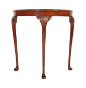 QUEEN ANNE REVIVAL WALNUT HALF MOON CONSOLE TABLE