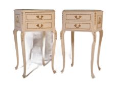 PAIR OF FRENCH LOUIS XV STYLE BEDSIDE CABINETS TABLES