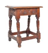 JACOBEAN REVIVAL PEG JOINTED OAK STOOL