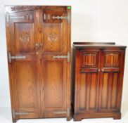 JACOBEAN REVIVAL OAK BACHELORS WARDROBE AND OTHER