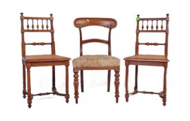 PAIR OF 19TH CENTURY DINING CHAIRS WITH ANOTHER