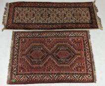 TWO PERSIAN ISLAMIC 20TH CENTURY CARPET FLOOR RUGS