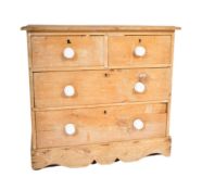 VICTORIAN 19TH CENTURY PINE COTTAGE CHEST OF DRAWERS